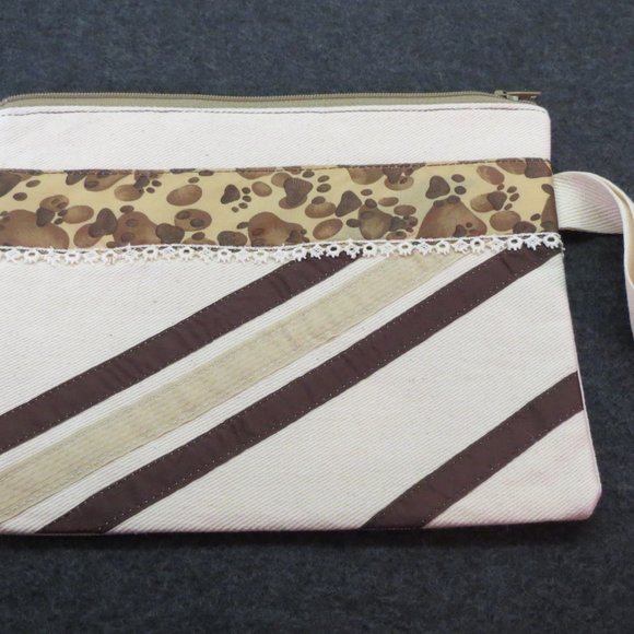 Animal Print Wristlet Makeup Bag Travel Tote Handmade Zippered Pouch NEW - Picture 6 of 6